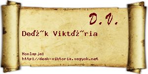 Deák Viktória névjegykártya