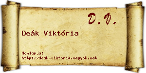 Deák Viktória névjegykártya